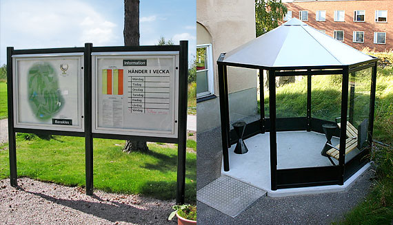Informationstavlor och rökrum